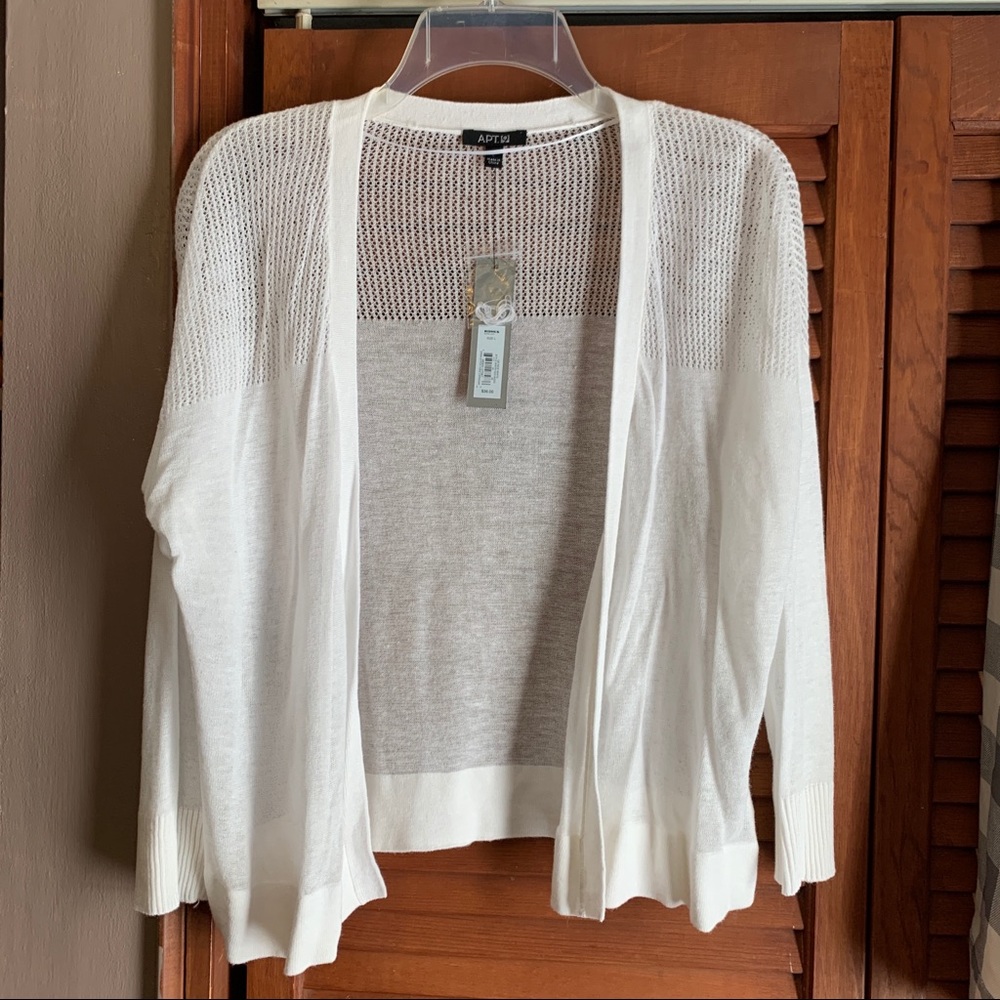 Kohl’s Open Stitch Yoke Cardigan, White, WOMENS